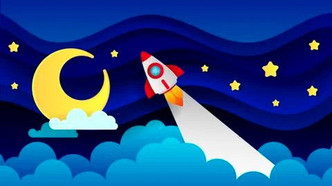Magic Illustration With Moon And Different Elements Of Space. Stars, Space, P Ilustração Stock