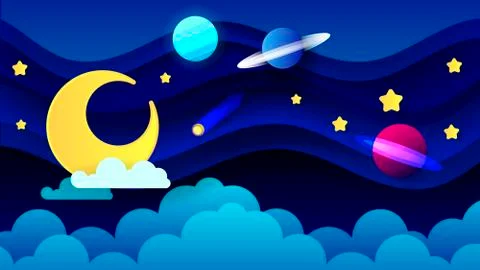Magic Illustration With Moon And Different Elements Of Space. Stars, Space, P Illustrazione stock