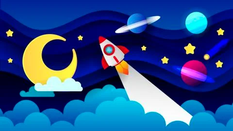 Magic Illustration With Moon And Different Elements Of Space. Stars, Space, P Stock Illustration