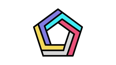 Magic impossible geometric shape color icon animation Stock Footage 225017496