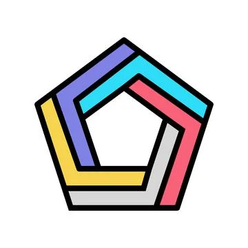 Magic impossible geometric shape color icon vector illustration Stock Illustration