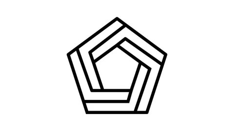 Magic impossible geometric shape line icon animation Stock Footage 224402181