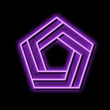 Magic impossible geometric shape neon glow icon illustration Illustrazione stock