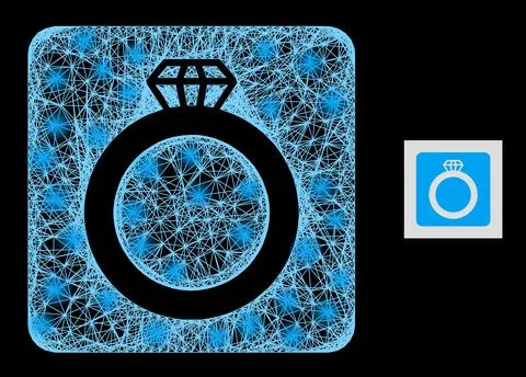 Magic Intersected Mesh Gem Ring with Light Spots Illustrazione stock