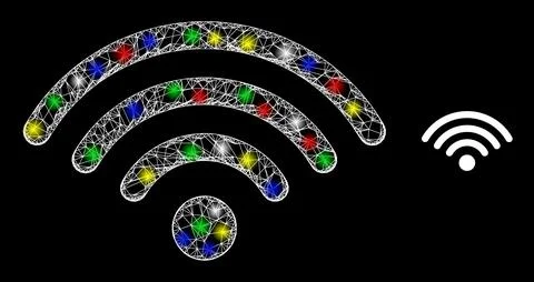 Magic Irregular Net Wi-Fi Dot Icon Illustrazione stock