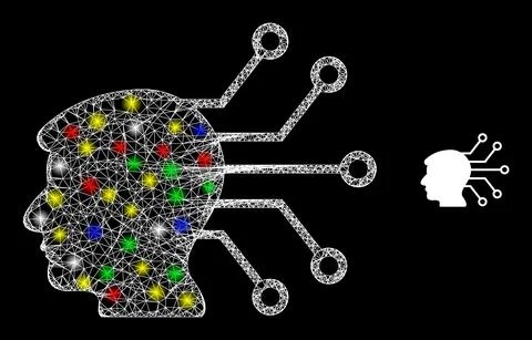 Magic Irregular Network Neural Link Icon Stock Illustration