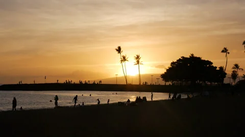 Magic island, ala moana beach park, waikiki, honolulu, oahu, hawaii Stock Footage 39360744