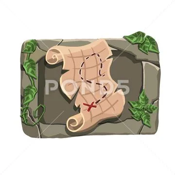 Magic items map, navigator, pointer. digital illustration Illustration ...