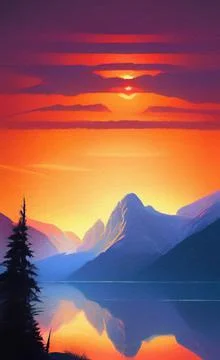 Magic Japanese landscape Stock Illustration