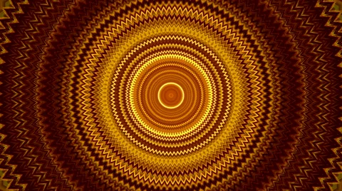 Magic kaleidoscopic circle pattern in gold colors. Vidéo 42831372