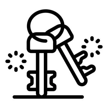 Magic keys generating sparkling light effect in a minimalist style Stock Illustration
