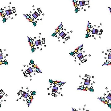 Magic kids party vector seamless pattern Stock Illustration