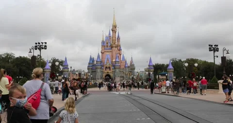 Magic Kingdom, Disney Castle, Florida Stock Footage