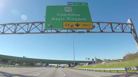 Magic Kingdom signage on Interstate 4 Stock Footage 46319891