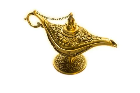 Magic lamp of Aladdin isolated Stock Photos