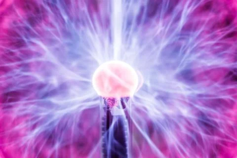 Magic lamp with electric lightning. Background. Stock Photos