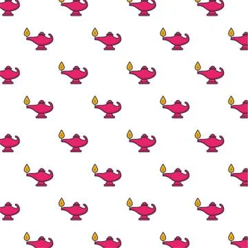 Magic lamp with flame pattern background Stock Illustration