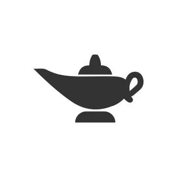 Magic lamp icon flat Stock Illustration