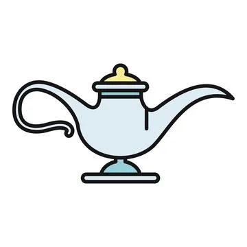 Magic lamp icon symbol representing wishes and fantasy Stock Illustration