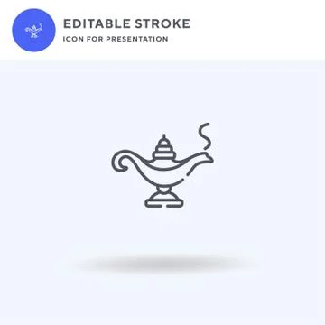 Magic Lamp icon vector, filled flat sign, solid pictogram isolated on white Stock Illustration