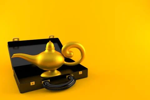 Magic lamp inside briefcase Stock Illustration