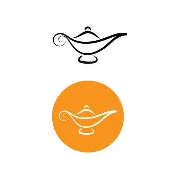 Magic lamp logo and icon vector image Stock Illustration