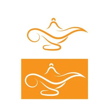 Magic lamp logo and icon vector image Stock Illustration