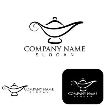 Magic lamp logo and icon vector image Stock Illustration
