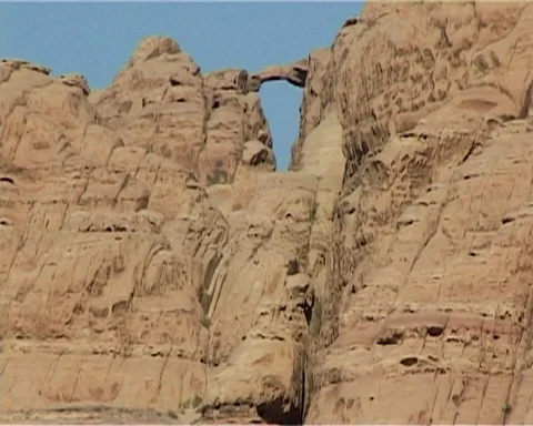 Magic landscapes of Wadi Rum Desert, Jordan. Mountains in lifeless desert. Stock Footage 120803980