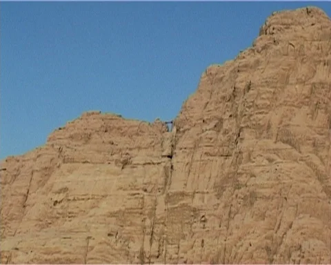 Magic landscapes of Wadi Rum Desert, Jordan. Mountains in lifeless desert. Stock Footage 121136133