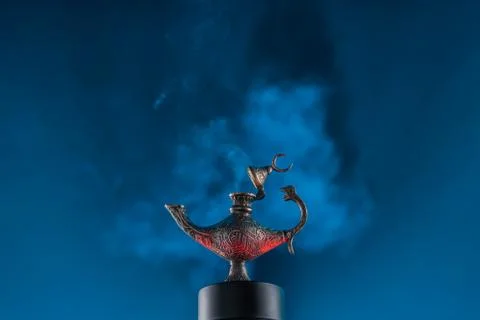 The magic lantern with cloud of smoke Stock Photos