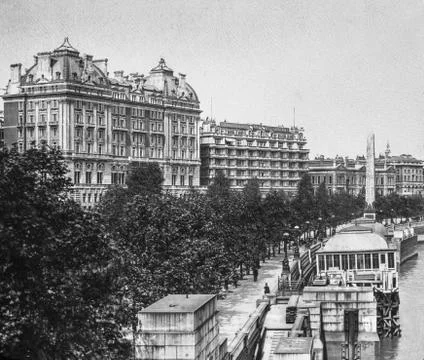 Magic Lantern slide circa 1900 views of London, England in Victorian times Stock Photos