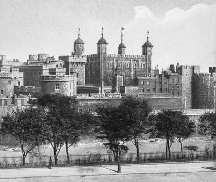 Magic Lantern slide circa 1900 views of London, England in Victorian times. Fotos Stock