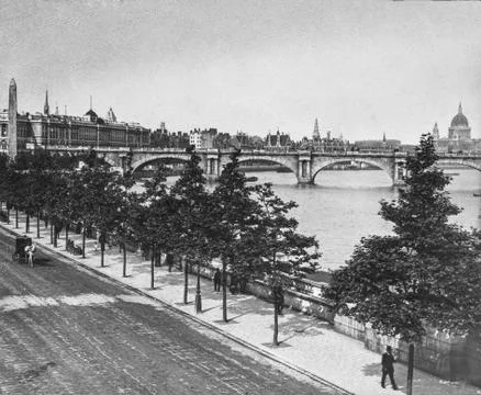 Magic Lantern slide circa 1900 views of London, England in Victorian times Foto stock