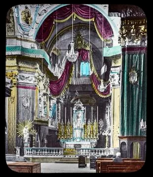 Magic Lantern slide circa 1900. Victorian or Edwardian era. 스톡 사진