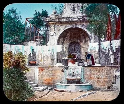 Magic Lantern slide circa 1900. Victorian or Edwardian era. Foto stock