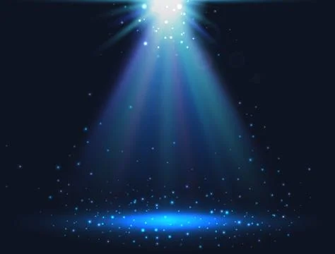 Magic light background. Blue shining light. Sparkle star. Vector illustration Stock Illustration