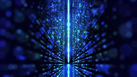 Magic light corridor of glowing particles forming a light tunnel. Stock Footage 275284733
