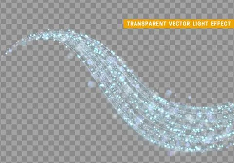 Magic light effect. Stardust blue glitter. Sparkle star dust vector illustration Stock Illustration