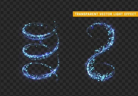 Magic light effect. Stardust blue glitter. Sparkle star dust vector illustrat Stock Illustration