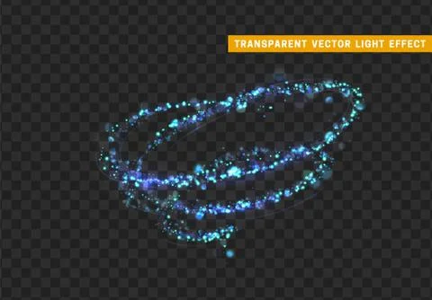 Magic light effect. Stardust blue glitter. Sparkle star dust vector illustrat Stock Illustration