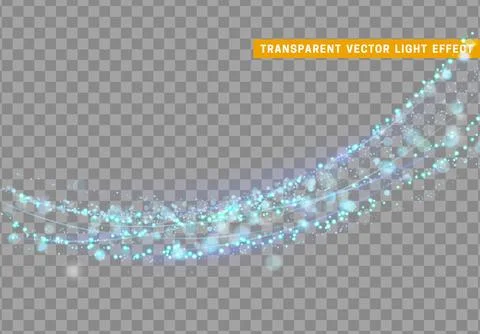 Magic light effect. Stardust blue glitter. Stock Illustration