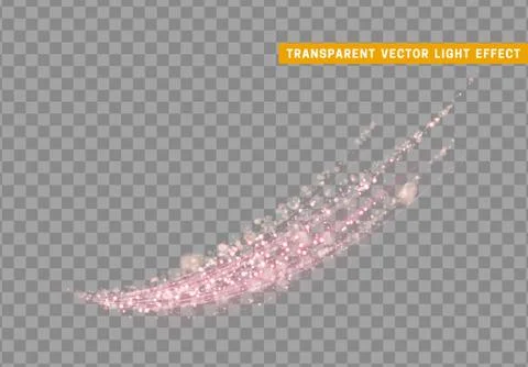 Magic light effect. Stardust pink glitter. Sparkle star dust vector illustration Stock Illustration