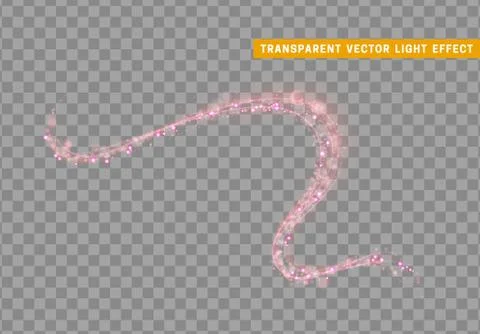 Magic light effect. Stardust pink glitter. Sparkle star dust vector illustration Stock Illustration