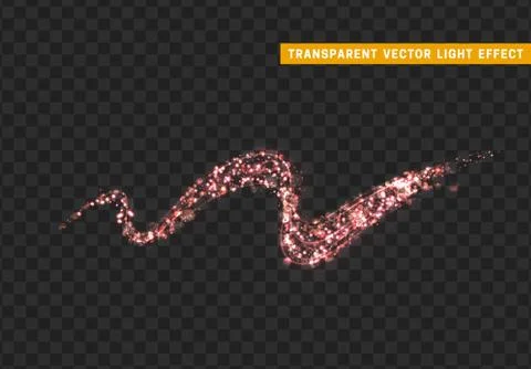 Magic light effect. Stardust pink glitter. Sparkle star dust vector illustration Stock Illustration