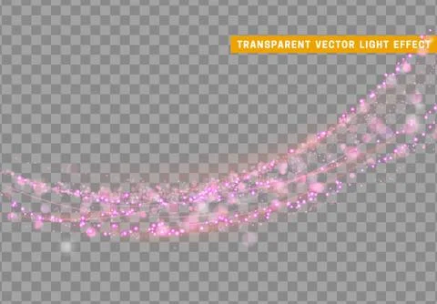 Magic light effect. Stardust pink glitter. Stock Illustration
