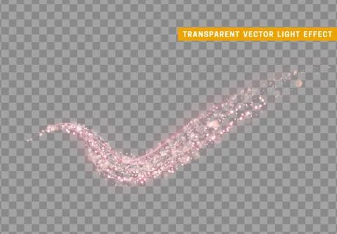 Magic light effect. Stardust pink glitter. Sparkle star dust vector illustration Stock Illustration