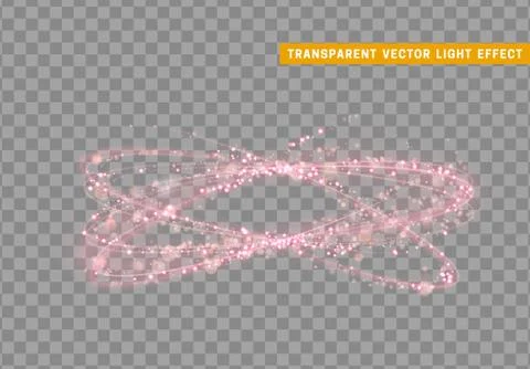 Magic light effect. Stardust pink glitter. Sparkle star dust vector illustration Stock Illustration