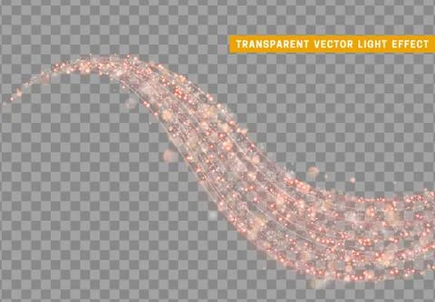 Magic light effect. Stardust red glitter. Sparkle star dust vector illustration Stock Illustration