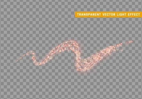 Magic light effect. Stardust red glitter. Sparkle star dust vector illustration Stock Illustration